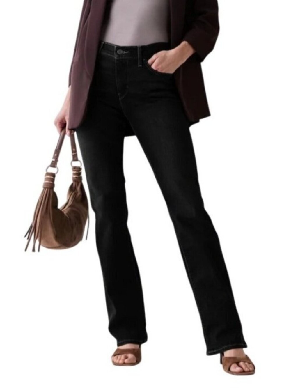 NWT Levi's 315 Shaping Bootcut Jeans Women's 30  Black Mid Rise Cotton Blend